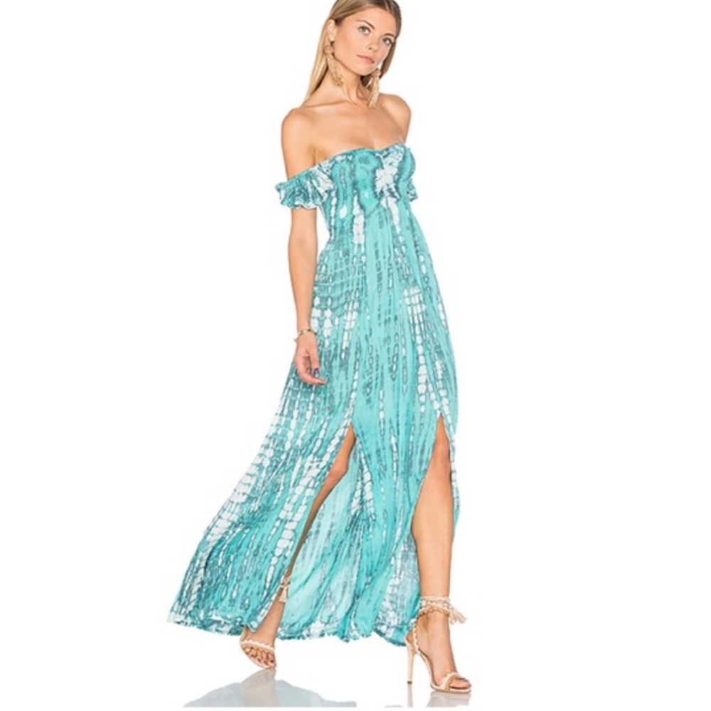 Hollie Maxi Dress in Turquoise Tie Dye
